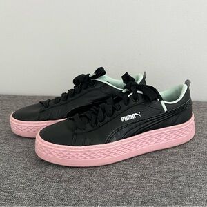 Puma Women’s Black Pink Leather Smash Platform Trailblazer Sneakers 7.5 Green